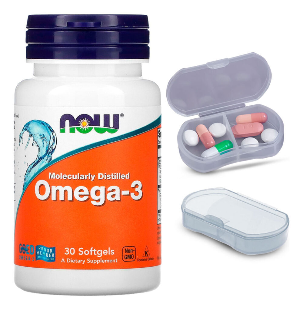 Ômega-3 Mol. Destilado Now Foods 30soft + Porta Cápsulas