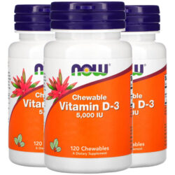 Vitamina D3 5000iu Now 120 Chewable Mastigável Importado 3un