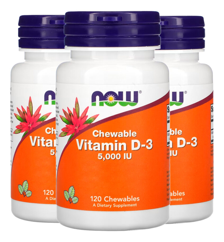 Vitamina D3 5000iu Now 120 Chewable Mastigável Importado 3un