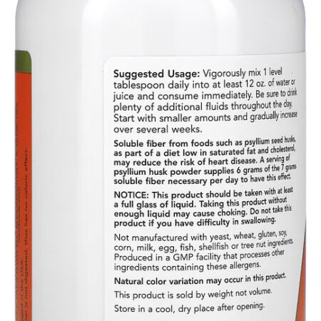 Pó Casca De Psyllium 340g Now Foods Fonte De Fibra - Imagem 3