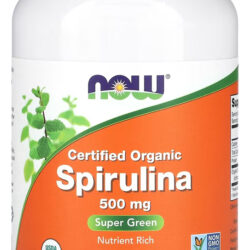 Spirulina Orgânica 500mg Now Foods 500 Tablets Sabor Sem Sabor