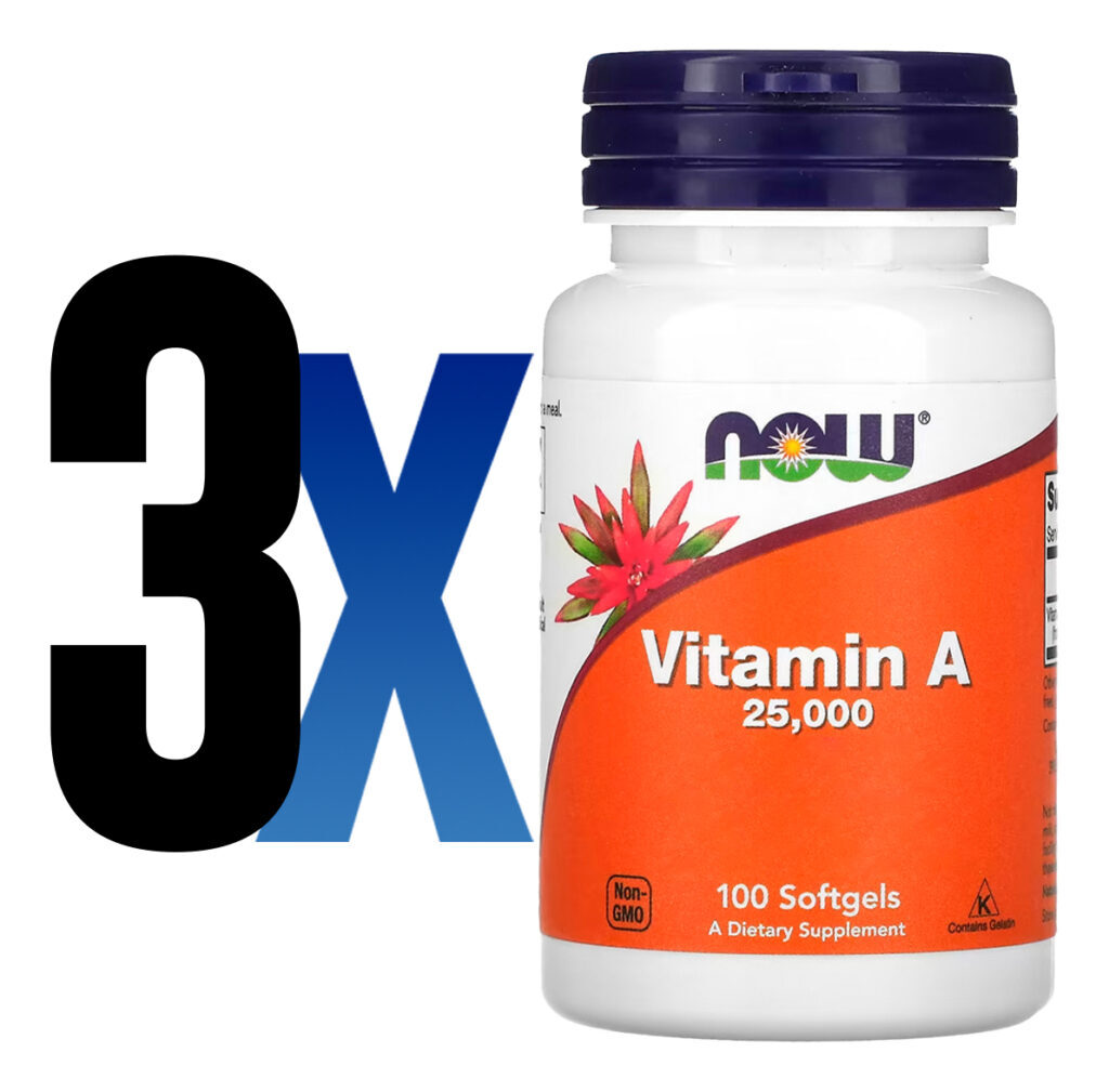Vitamina A 7.500mcg Now Foods 100 Softgels Importado 3un - Imagem 2