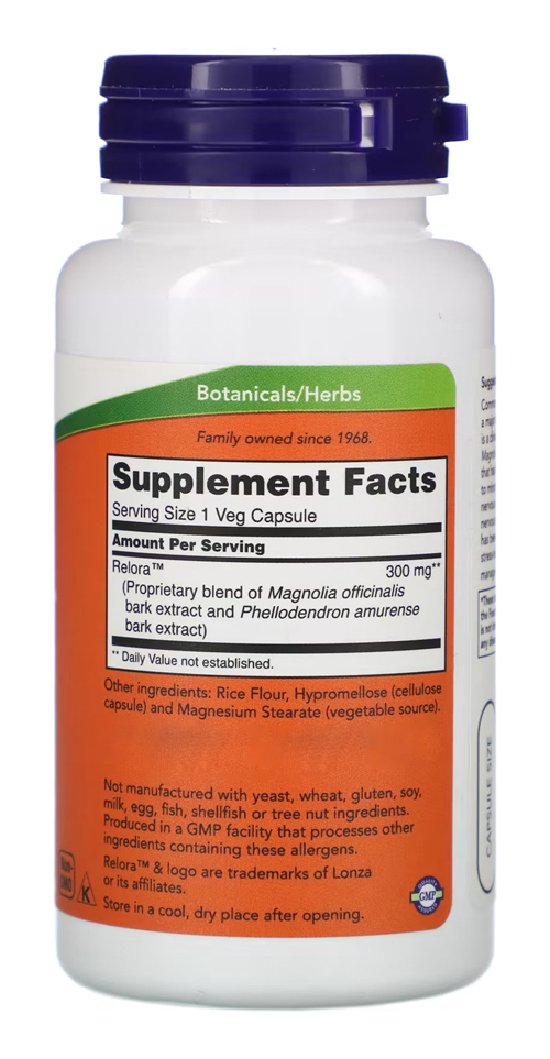 Relora 300mg Now Foods 60cápsulas Vegetarianas Importado Eua - Imagem 2