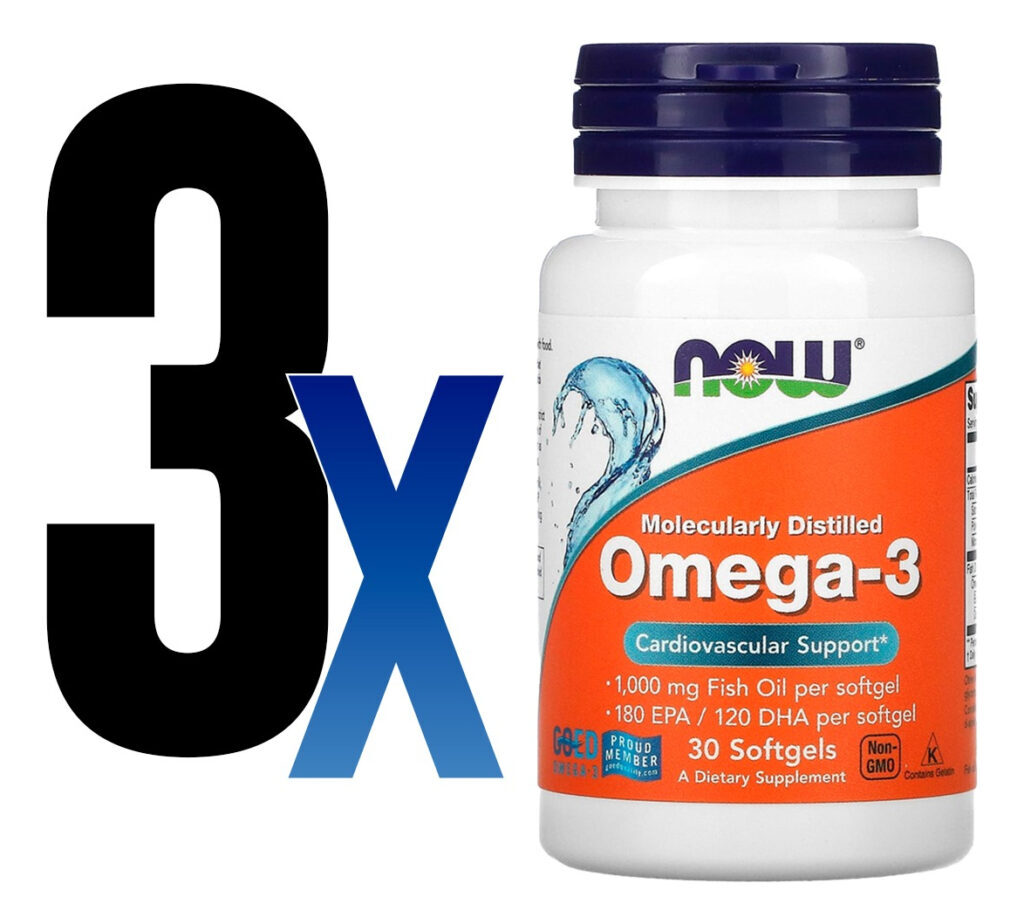 Ômega-3 Molecularmente Destilados Now Foods 30softgels 3un - Imagem 2