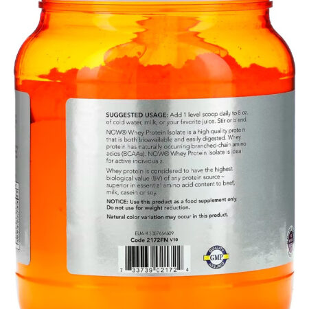 Whey Protein Isolado 544g Sem Sabor Importado 4un Now Foods - Imagem 3