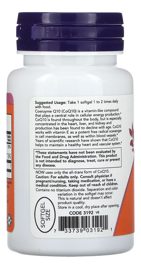Coenzima Coq10 + Vit E Now Foods 50soft + Porta Cápsulas - Imagem 3