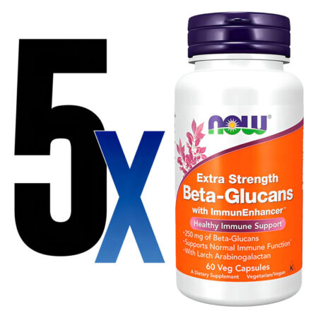 Beta-glucanos 1,3/1,6 Now Foods Beta-glucans 60veg Caps 5un Sabor Sem Sabor - Imagem 3
