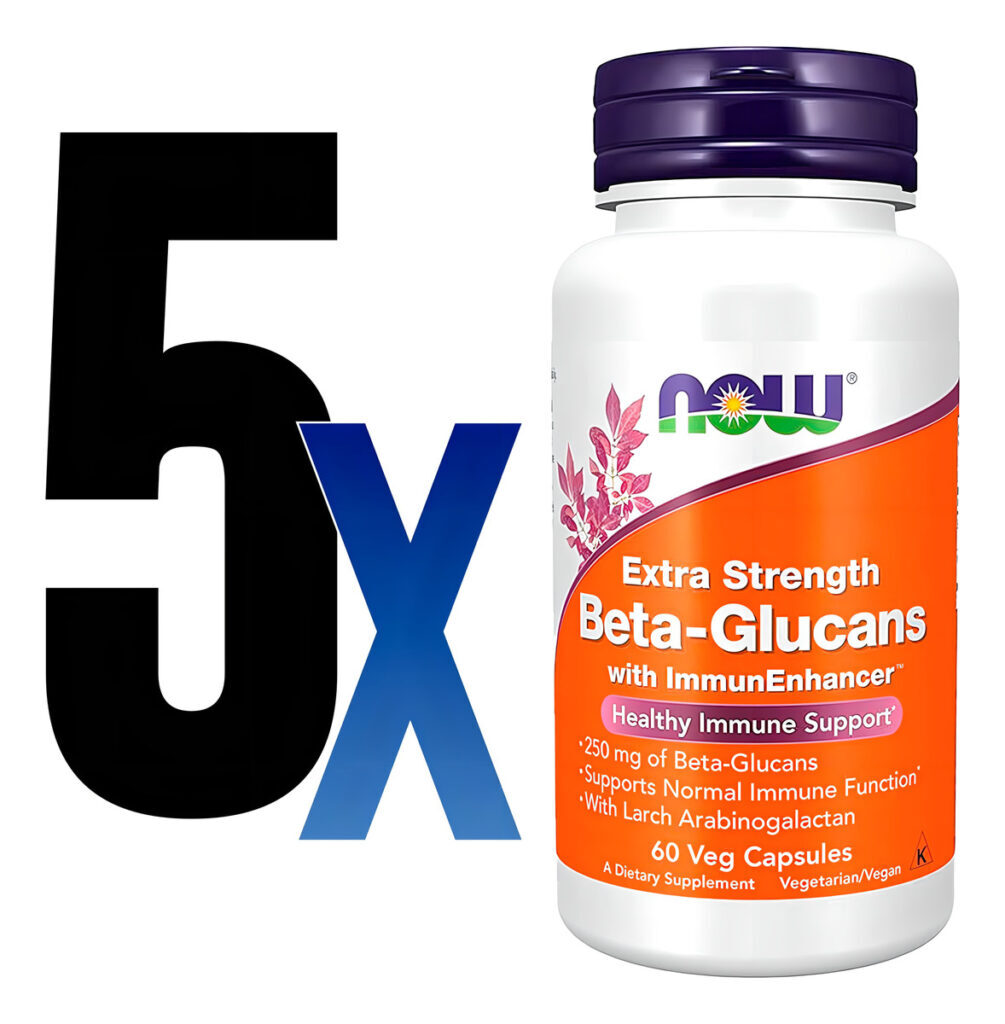 Beta-glucanos 1,3/1,6 Now Foods Beta-glucans 60veg Caps 5un Sabor Sem Sabor - Imagem 3