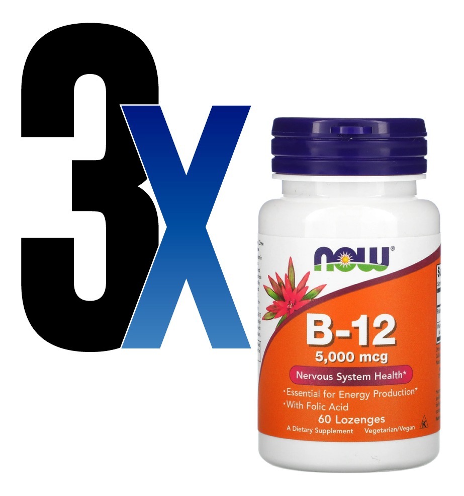 Now Foods Vitamina B12 5000mcg E Ácido Fólico 60past 3un - Imagem 2