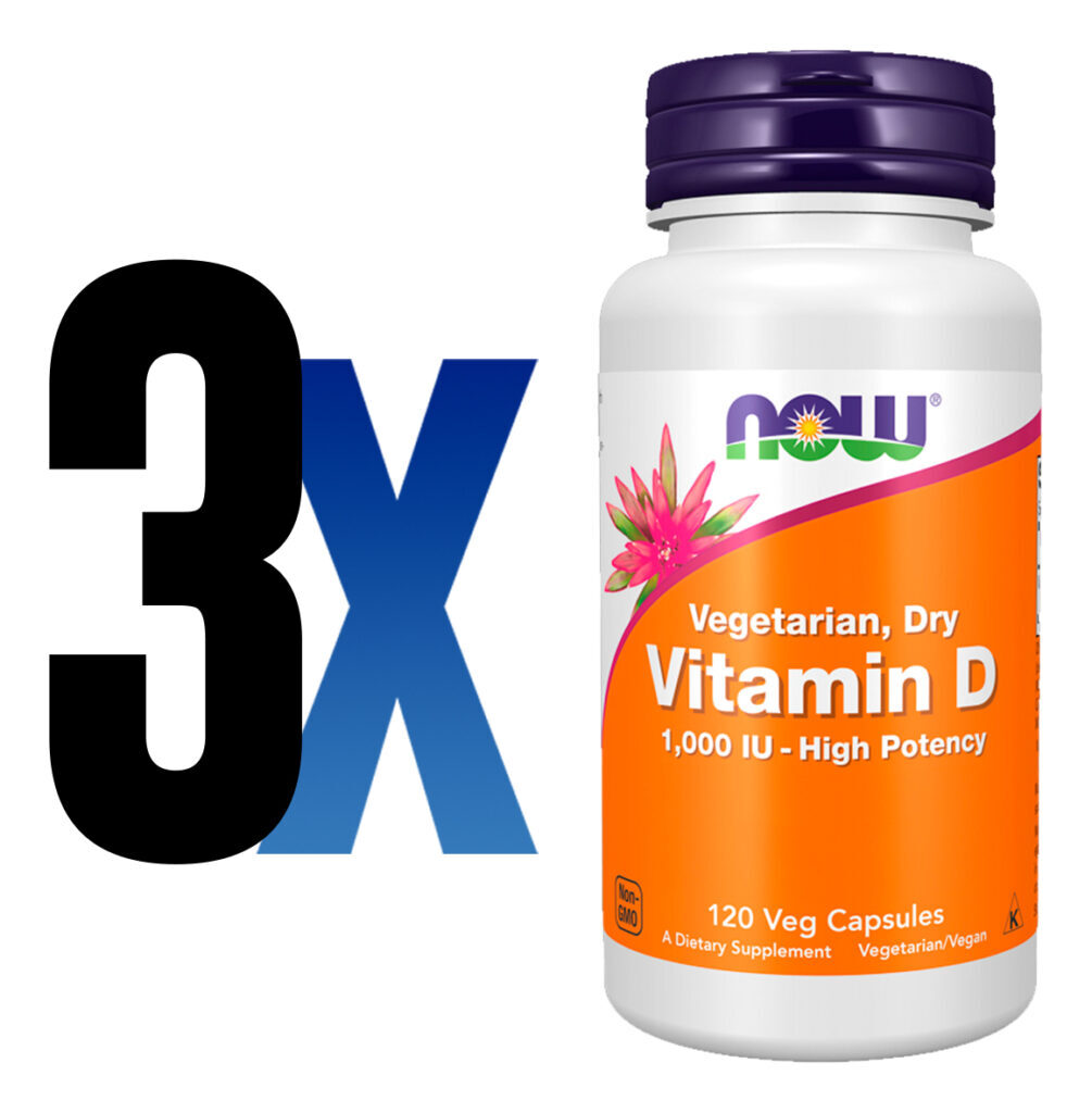 Vitamina D 25mcg 120 Cáps Importado 3un Now Foods - Imagem 2