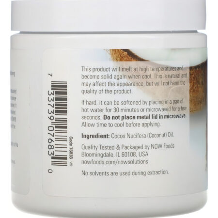 Óleo De Coco Natural 100% Puro 207ml Now Foods Importado - Imagem 2