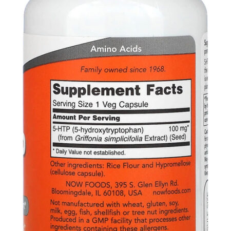 5 Htp 100mg Now Foods 60 Veg Caps 2un - Imagem 4