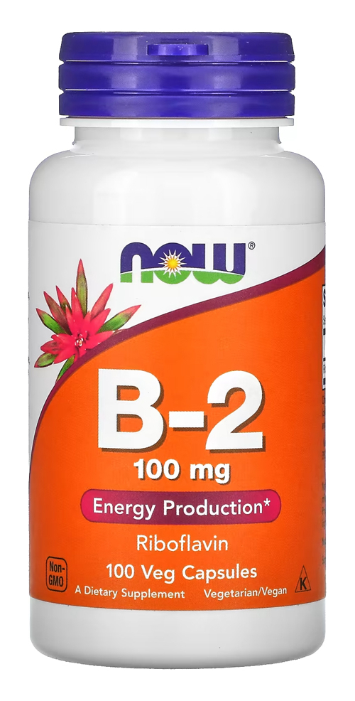 Vitamina B-2 100mg Now Foods Riboflavina 100 Cáps Importado