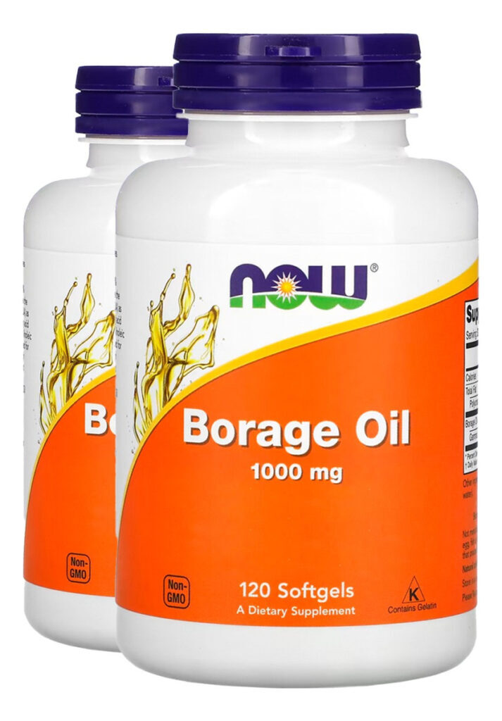 Óleo Borage 1000mg Borragem 120soft Importado 2un Now Foods