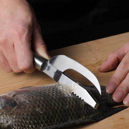 Faca Profissional Multifuncional em Aço Inox | Trata e Limpa Peixe - Imagem 3