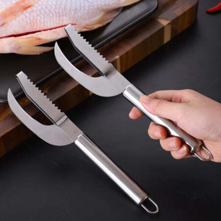 Faca Profissional Multifuncional em Aço Inox | Trata e Limpa Peixe - Imagem 4