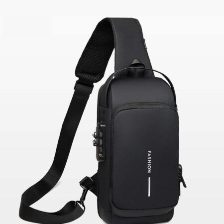 Bolsa de Ombro Antifurto com Carregamento USB - Fibra de Carbono - Imagem 2