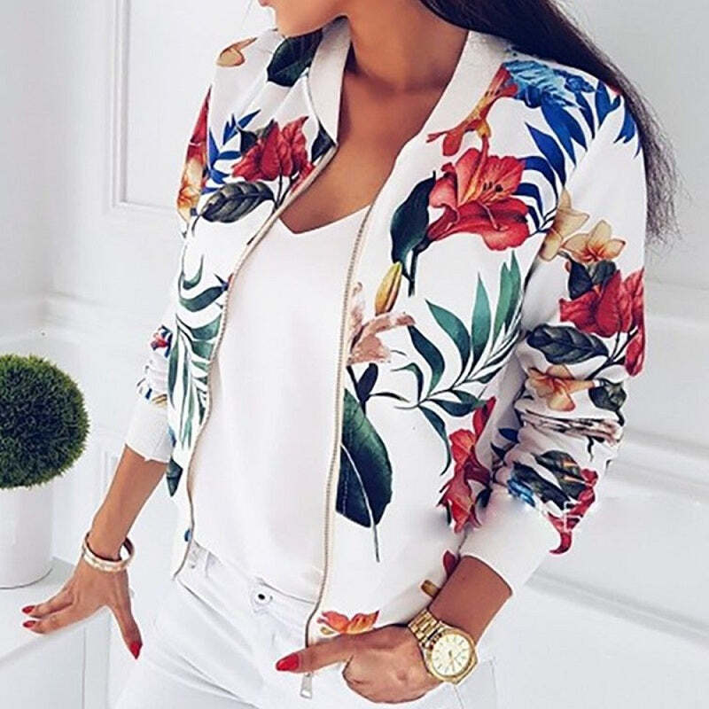 Jaqueta Feminina Bomber Slim Floral Fnac - Imagem 2