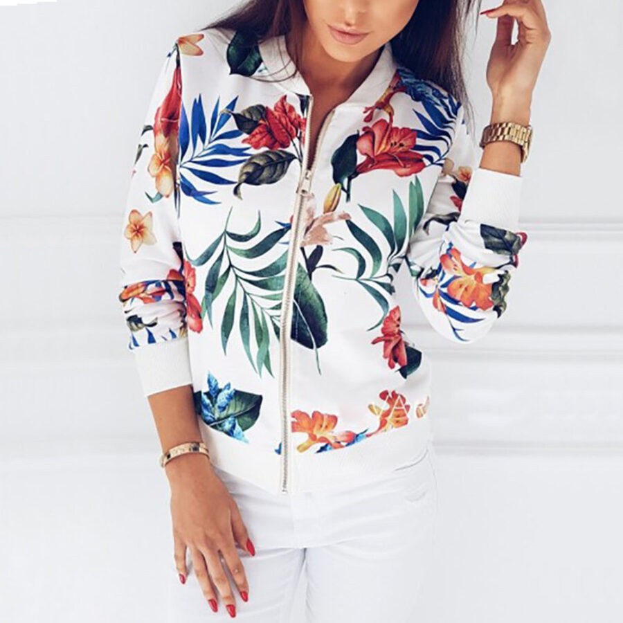 Jaqueta Feminina Bomber Slim Floral Fnac - Imagem 9