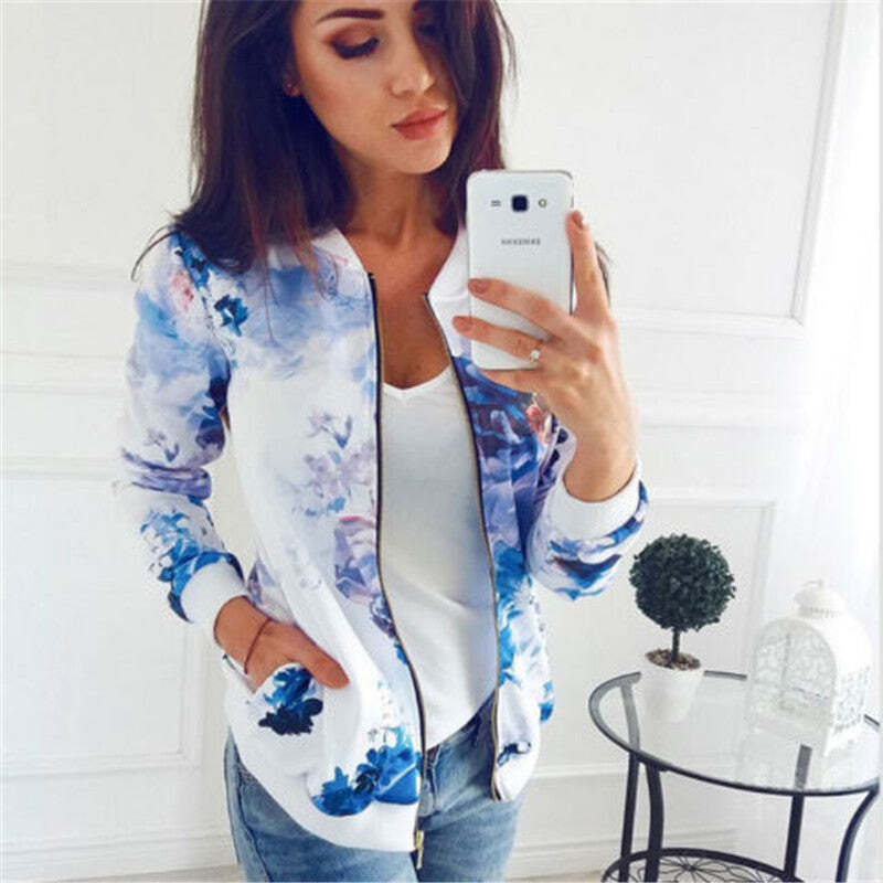 Jaqueta Feminina Bomber Slim Floral Fnac - Imagem 11