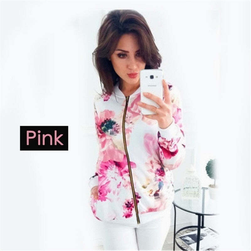 Jaqueta Feminina Bomber Slim Floral Fnac - Imagem 16