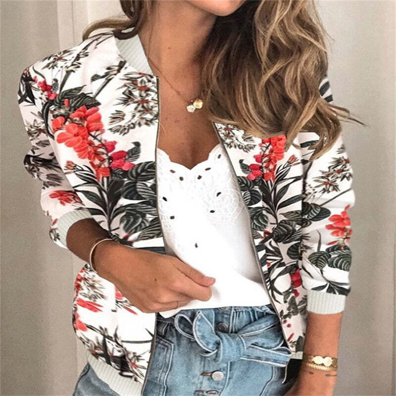Jaqueta Feminina Bomber Slim Floral Fnac - Imagem 12