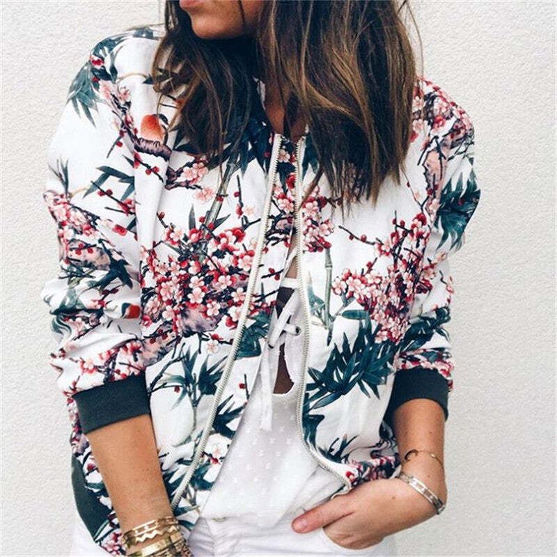 Jaqueta Feminina Bomber Slim Floral Fnac - Imagem 14