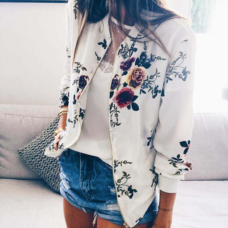 Jaqueta Feminina Bomber Slim Floral Fnac - Imagem 6