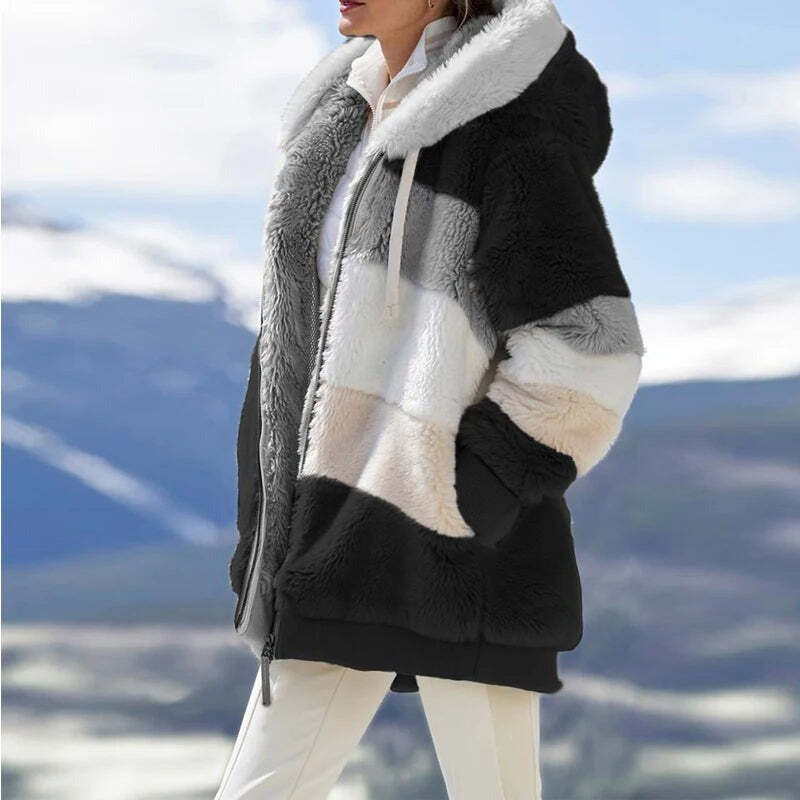 Jaqueta Feminina de Inverno Peluciada com Capuz Fnac - Imagem 2
