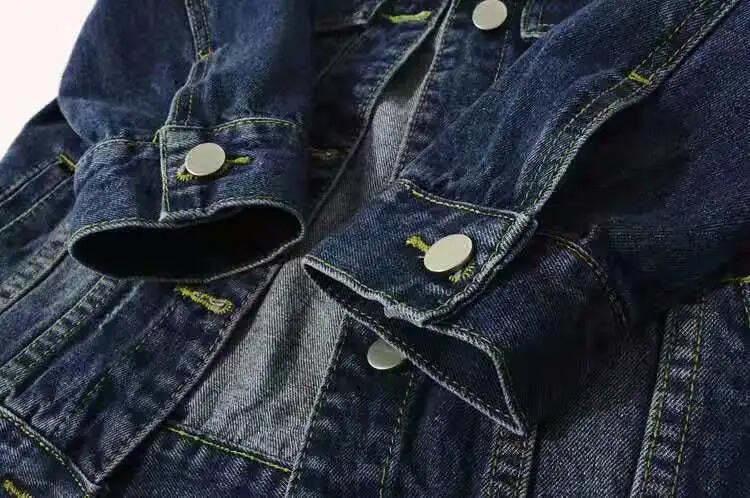 Jaqueta Jeans Feminina Curta Casual Fnac - Imagem 7