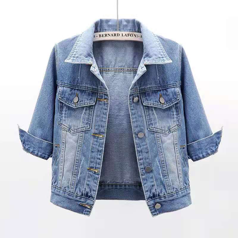 Jaqueta Jeans Feminina Curta Casual Fnac - Imagem 6