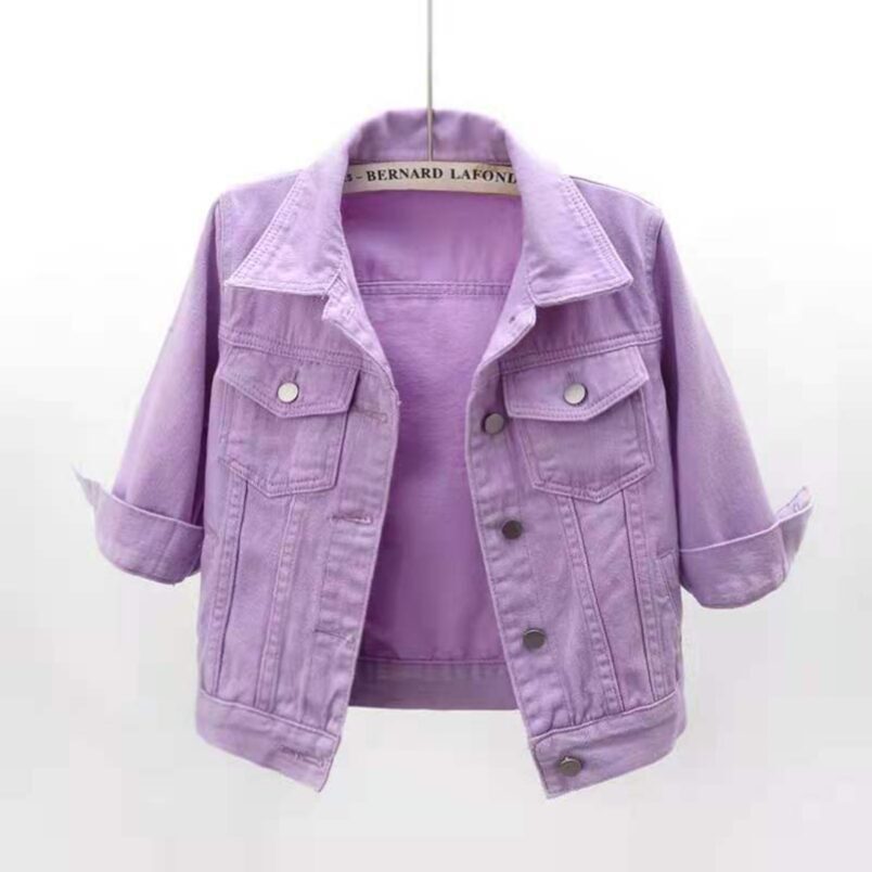 Jaqueta Jeans Feminina Curta Casual Fnac - Imagem 10