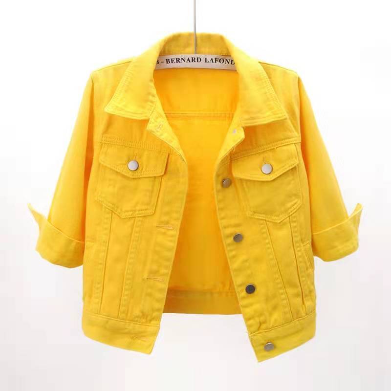Jaqueta Jeans Feminina Curta Casual Fnac - Imagem 11