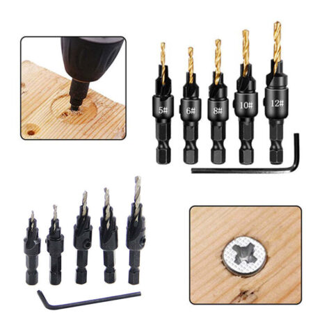 Kit 6 Brocas Escareadoras para Chanfrar Madeira e Alumínio - Imagem 3