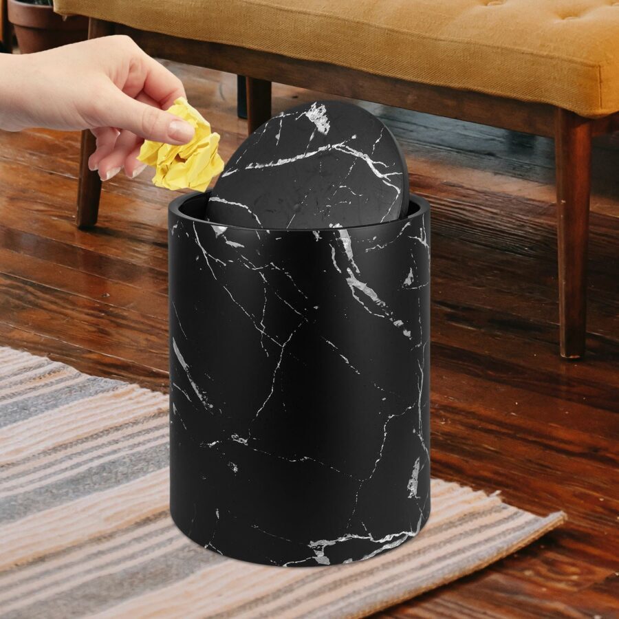 Lixeira Redonda com Efeito Mármore Fnac - Imagem 2