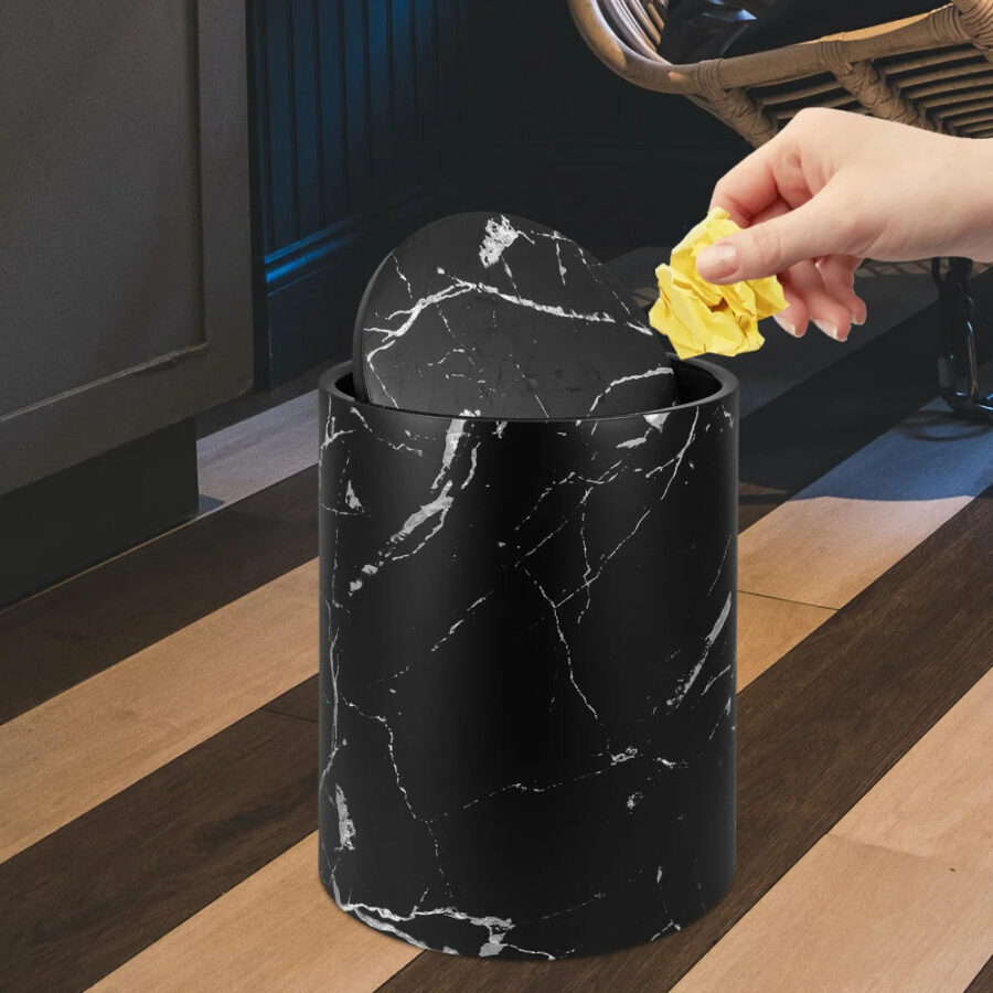 Lixeira Redonda com Efeito Mármore Fnac - Imagem 3