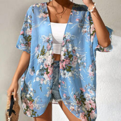 Quimono Feminino Floral de Manga Batwing Fnac