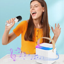Karaokê Caixa de Som Bluetooth Com Microfone Sem Fio - PowerSond