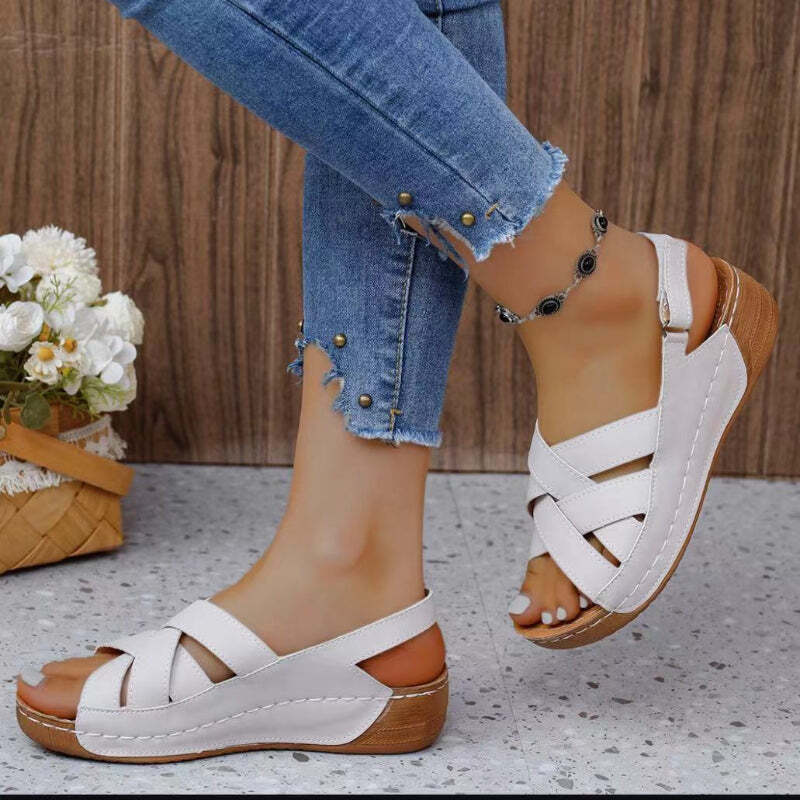 Sandália Feminina Ergonômica de Verão Plataforma Fnac