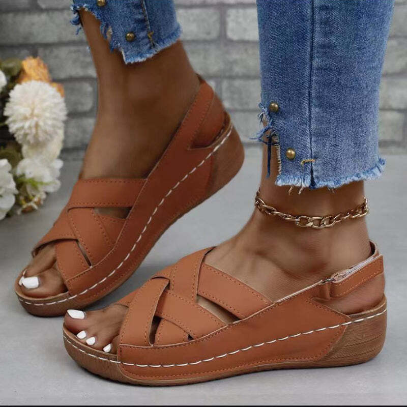 Sandália Feminina Ergonômica de Verão Plataforma Fnac - Imagem 4