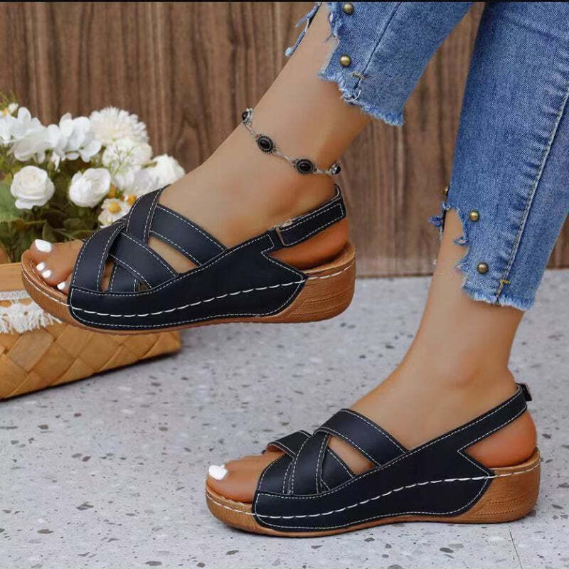Sandália Feminina Ergonômica de Verão Plataforma Fnac - Imagem 5