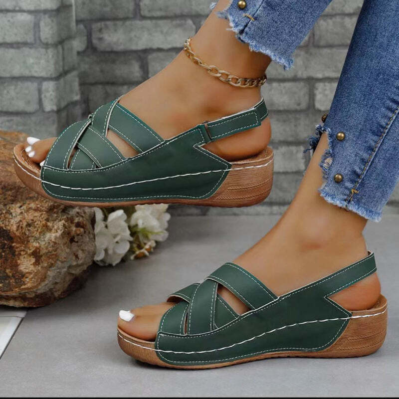 Sandália Feminina Ergonômica de Verão Plataforma Fnac - Imagem 6