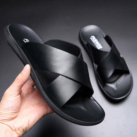 Sandália Masculina Ergonômica de Couro Antiderrapante Fnac - Imagem 6
