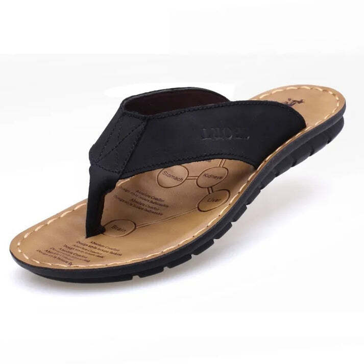 Sandália Masculina de Couro Antiderrapante Fnac - Imagem 6