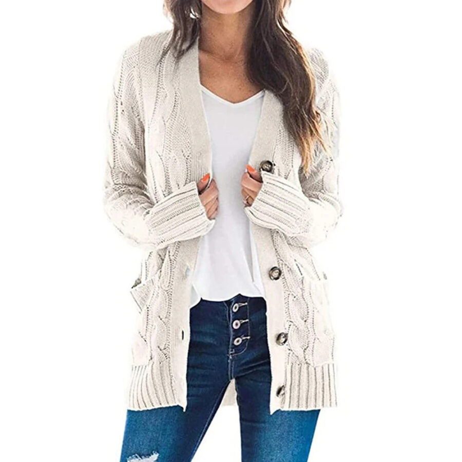 Suéter Cardigan Feminino De Tricô Fnac - Imagem 7