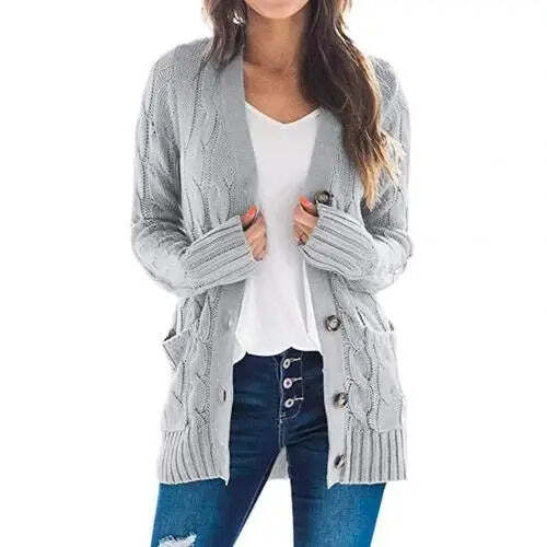 Suéter Cardigan Feminino De Tricô Fnac - Imagem 4