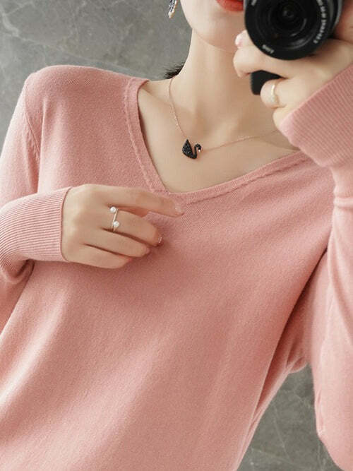 Suéter Feminino de Inverno Gola V Casual Fnac - Imagem 2