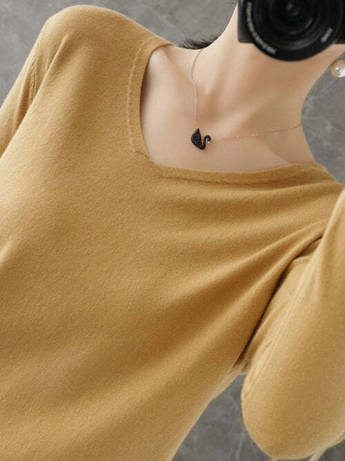 Suéter Feminino de Inverno Gola V Casual Fnac - Imagem 5
