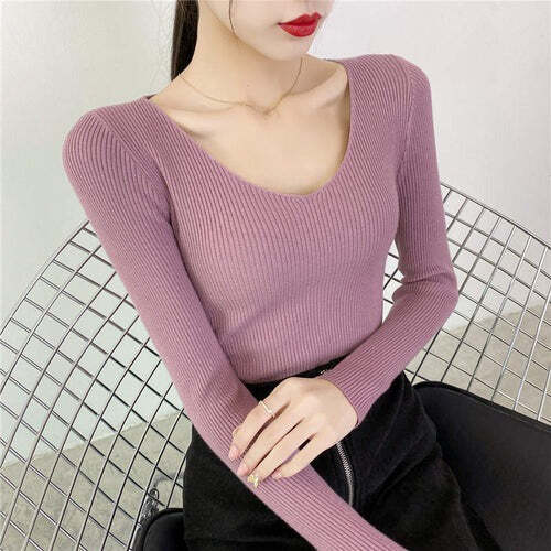 Suéter Feminino de Inverno com Decote em V Fnac - Imagem 8