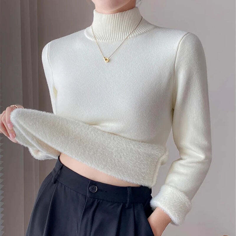 Suéter Feminino de Inverno em Lã Forrado Fnac